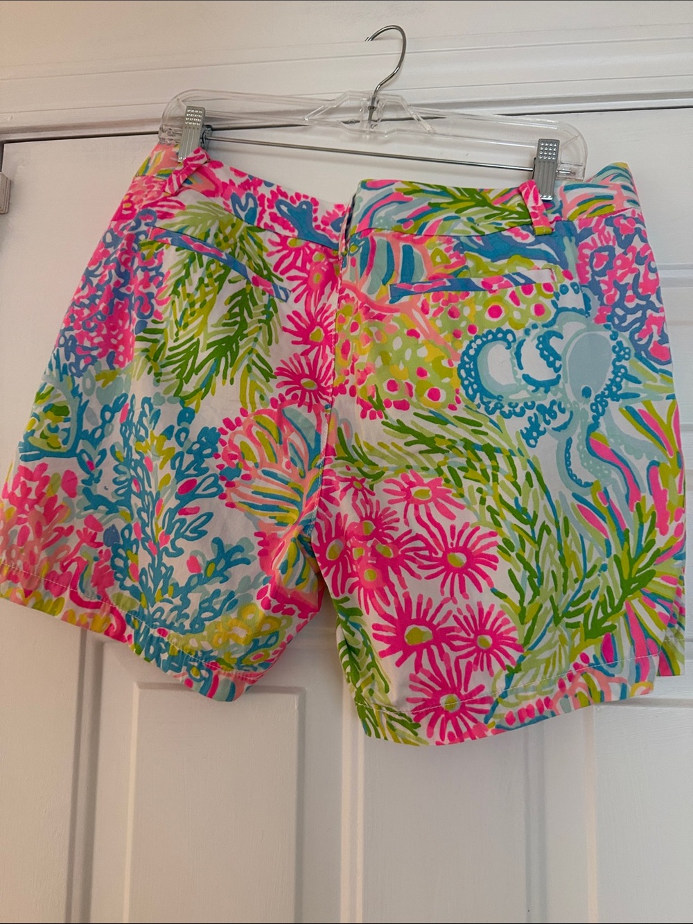 Lilly Pulitzer Tropical Floral Cotton Shorts - Pink, Green, Blue - Picture 2 of 5